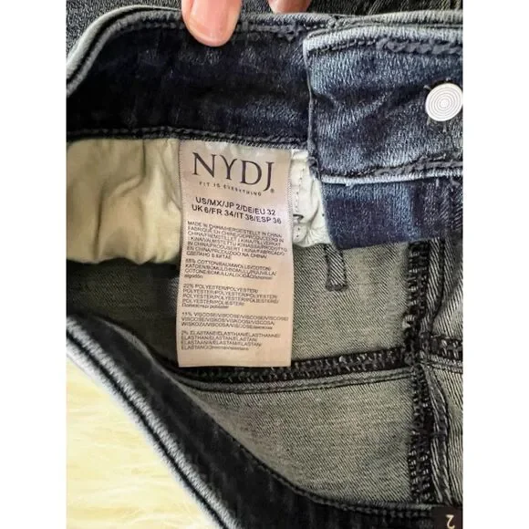 NYDJ Ami Skinny Jeans Size 2 Womens Raw Frayed Released Hem - Picture 7 of 9